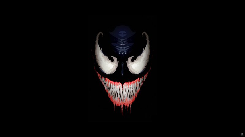 Venom Character Face — Black, Dark, Menacing, Night