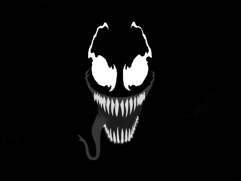 Venom Character Face — Black, Dark, Menacing, Vector Art