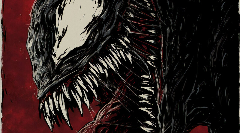 Venom Character Head — Black, Dark, Menacing, Comic