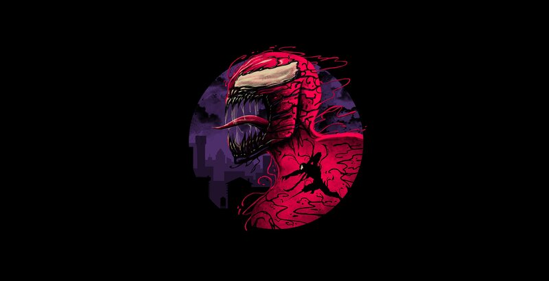 Venom Character Head — Red, Dark, Menacing