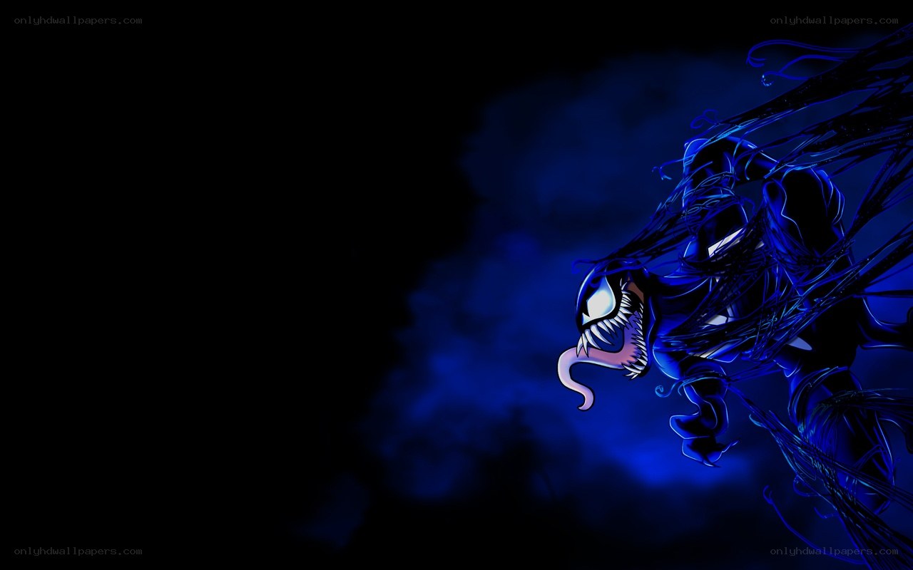 Venom character in blue light
