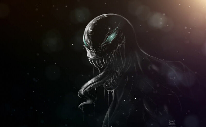 Venom Character in Dark — Black, Dramatic