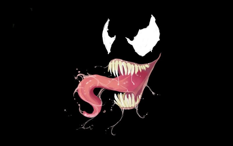 Venom Character Mouth — Black, Dark, Menacing, Digital Art