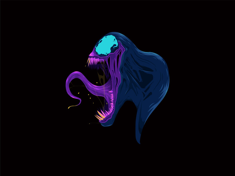 Venom Creature Head — Purple