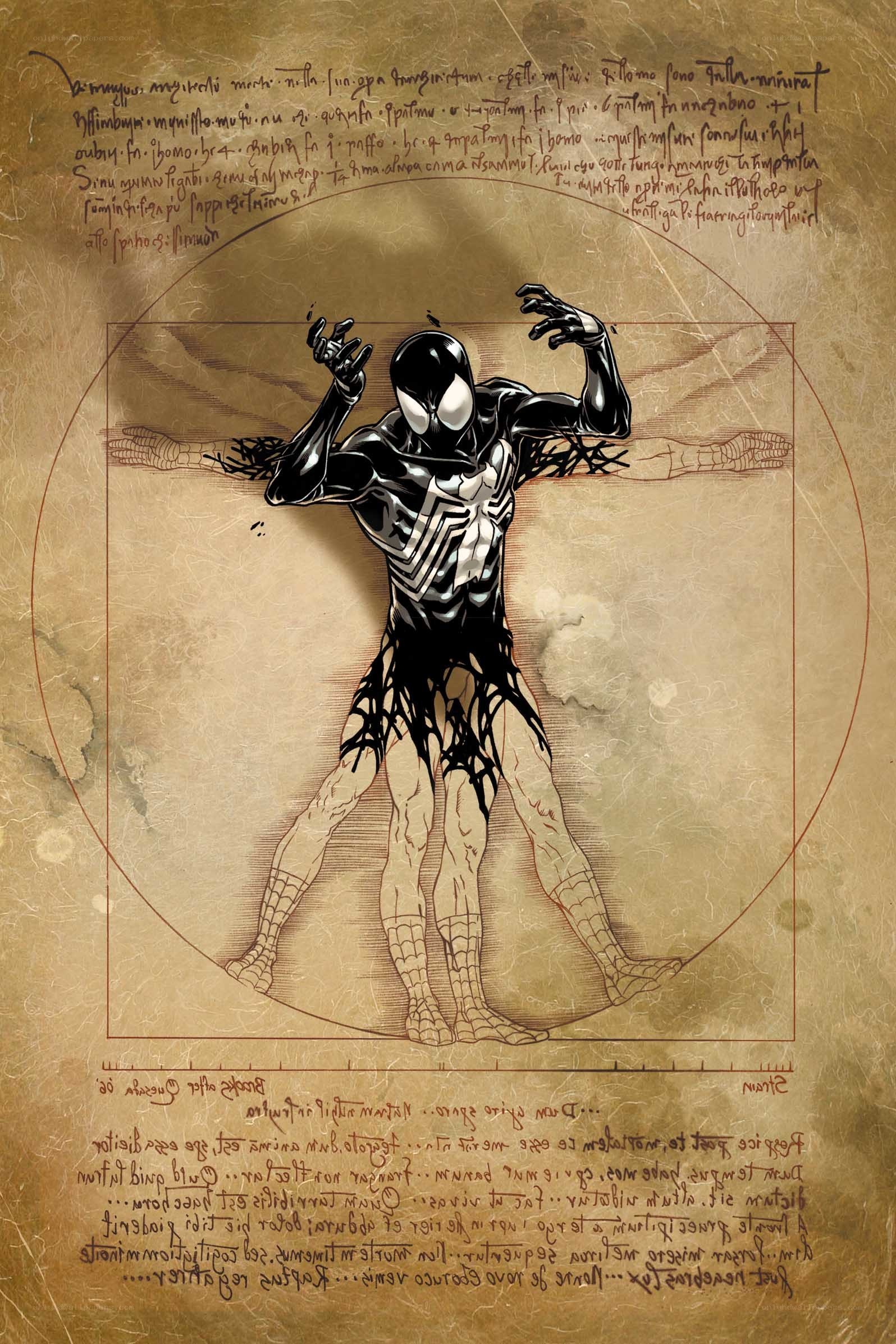 Venom in Vitruvian Man pose