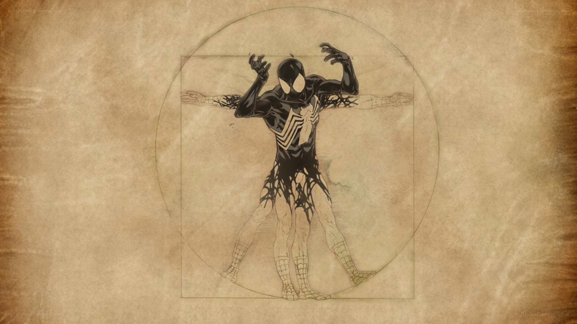Venom in Vitruvian Man pose