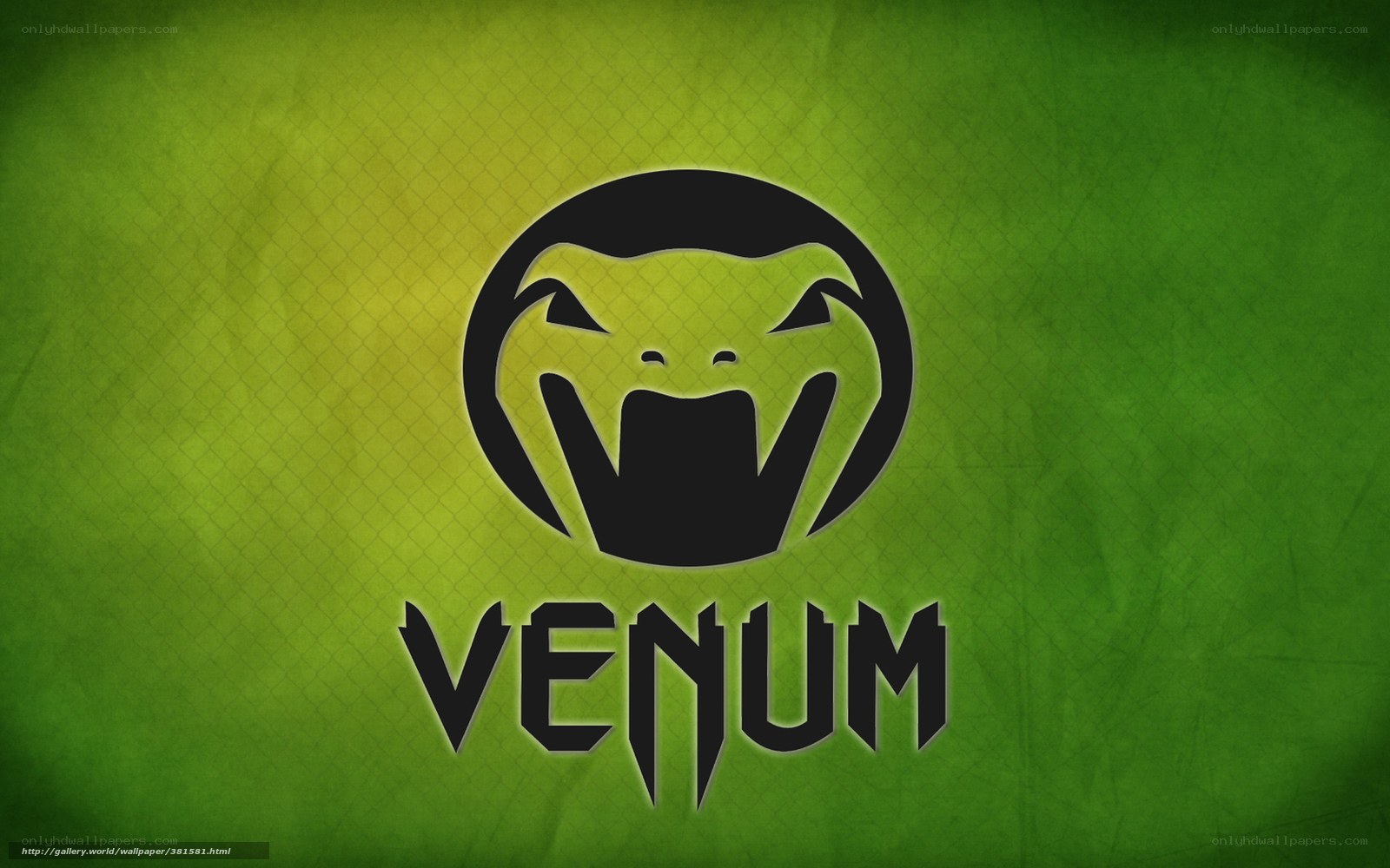Venom logo on green background