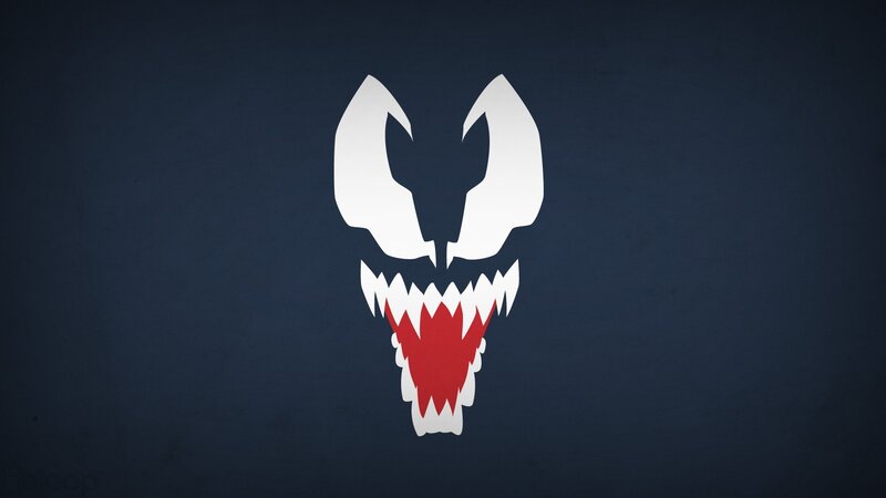 Venom Logo — White, Dark, Vector Art