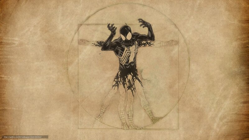 Venom Spider-Man in Vitruvian Man
