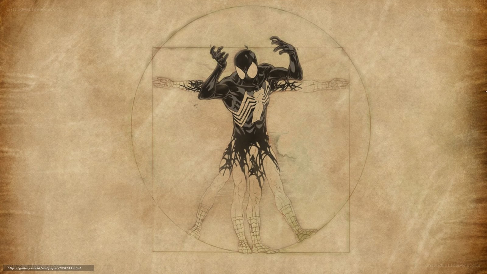 Venom Spider-Man in Vitruvian Man