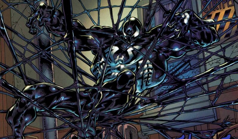 Venom trapped in web