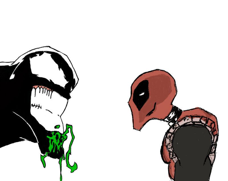Venom vs Deadpool standoff