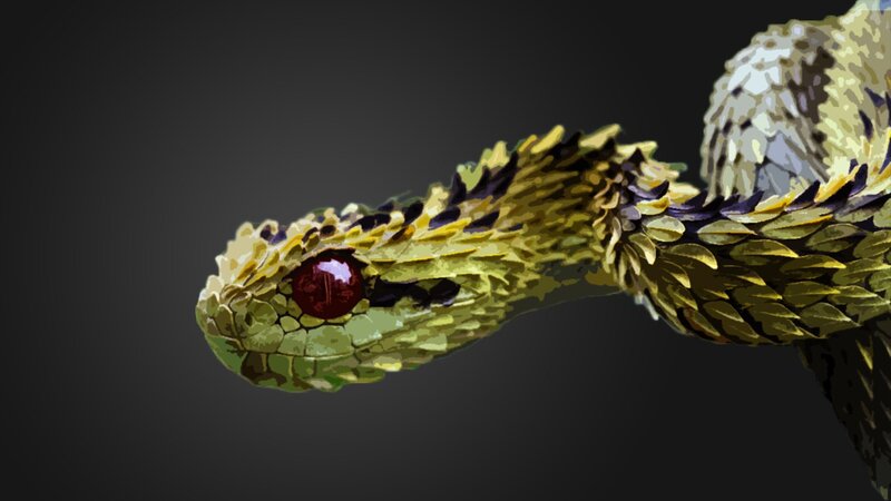 Venomous Snake Head — Green