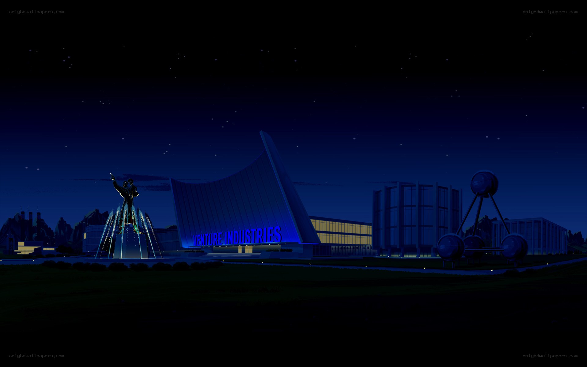 Venture Industries at night