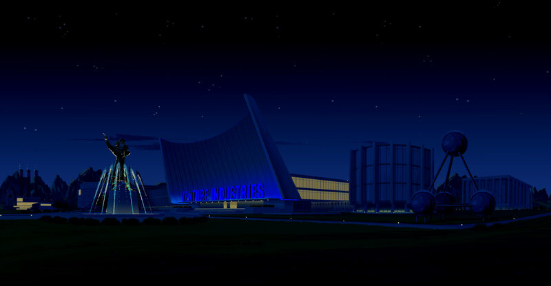 Venture Industries at night