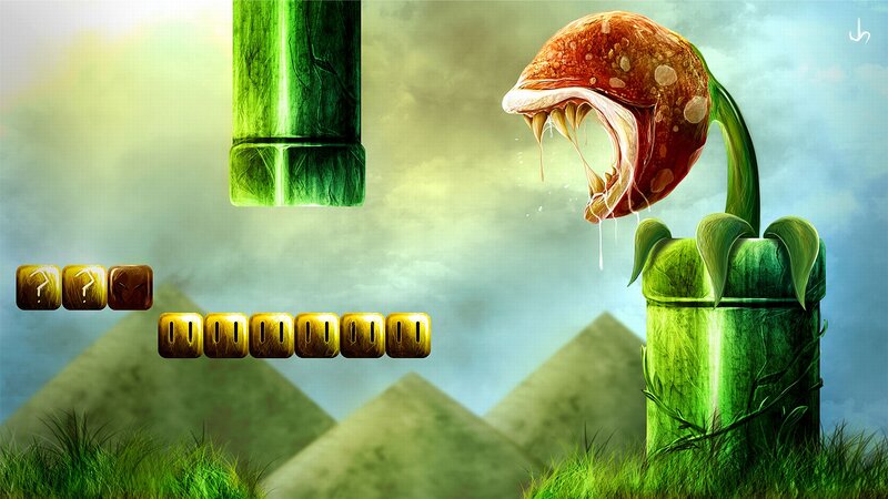 Venus Flytrap Plant — Green, Dramatic, Digital Art