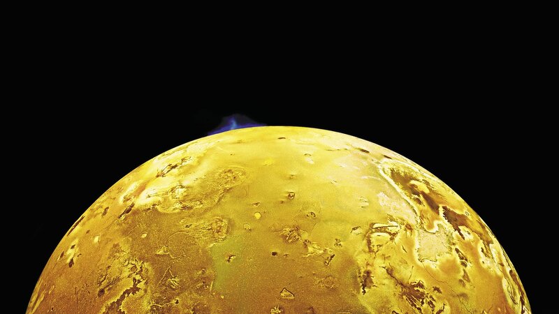Venus with volcanic plume