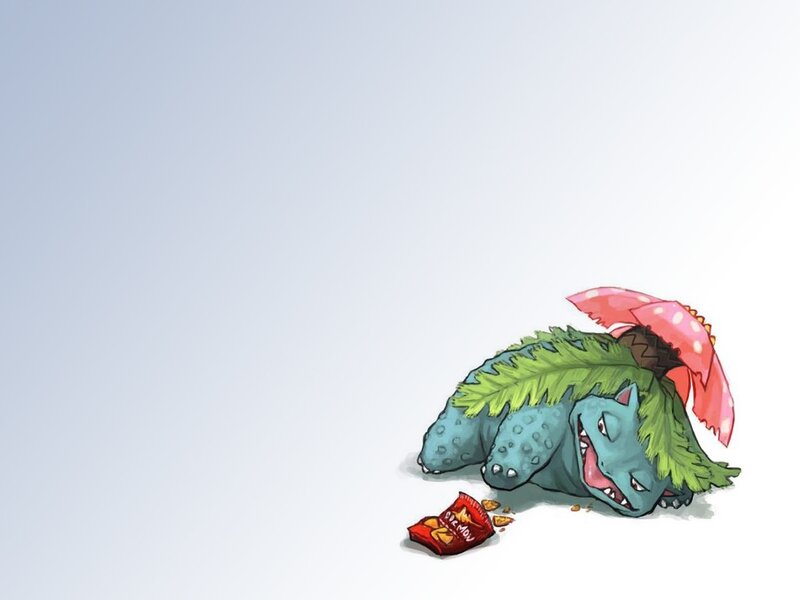 Venusaur Eating Chips — Green, Playful