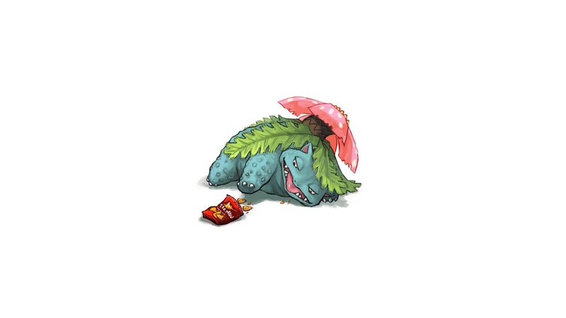 Venusaur Eating Chips — Green