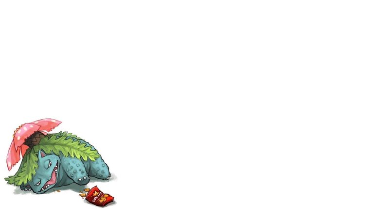 Venusaur eating chips