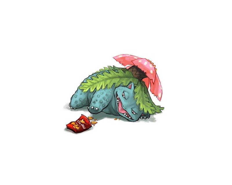 Venusaur eating snacks