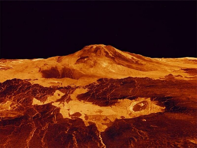 Venusian mountain landscape