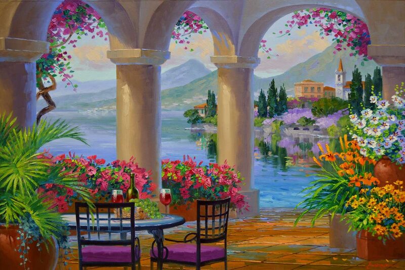 Veranda with Lake View — Purple
