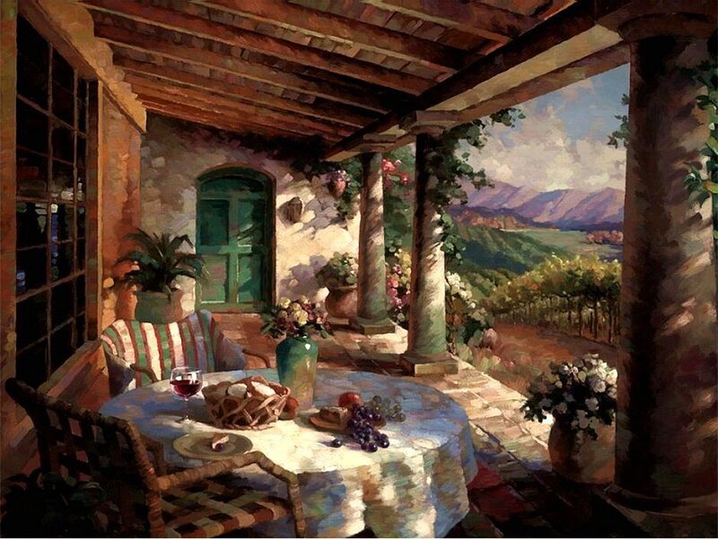 Veranda with Table and View