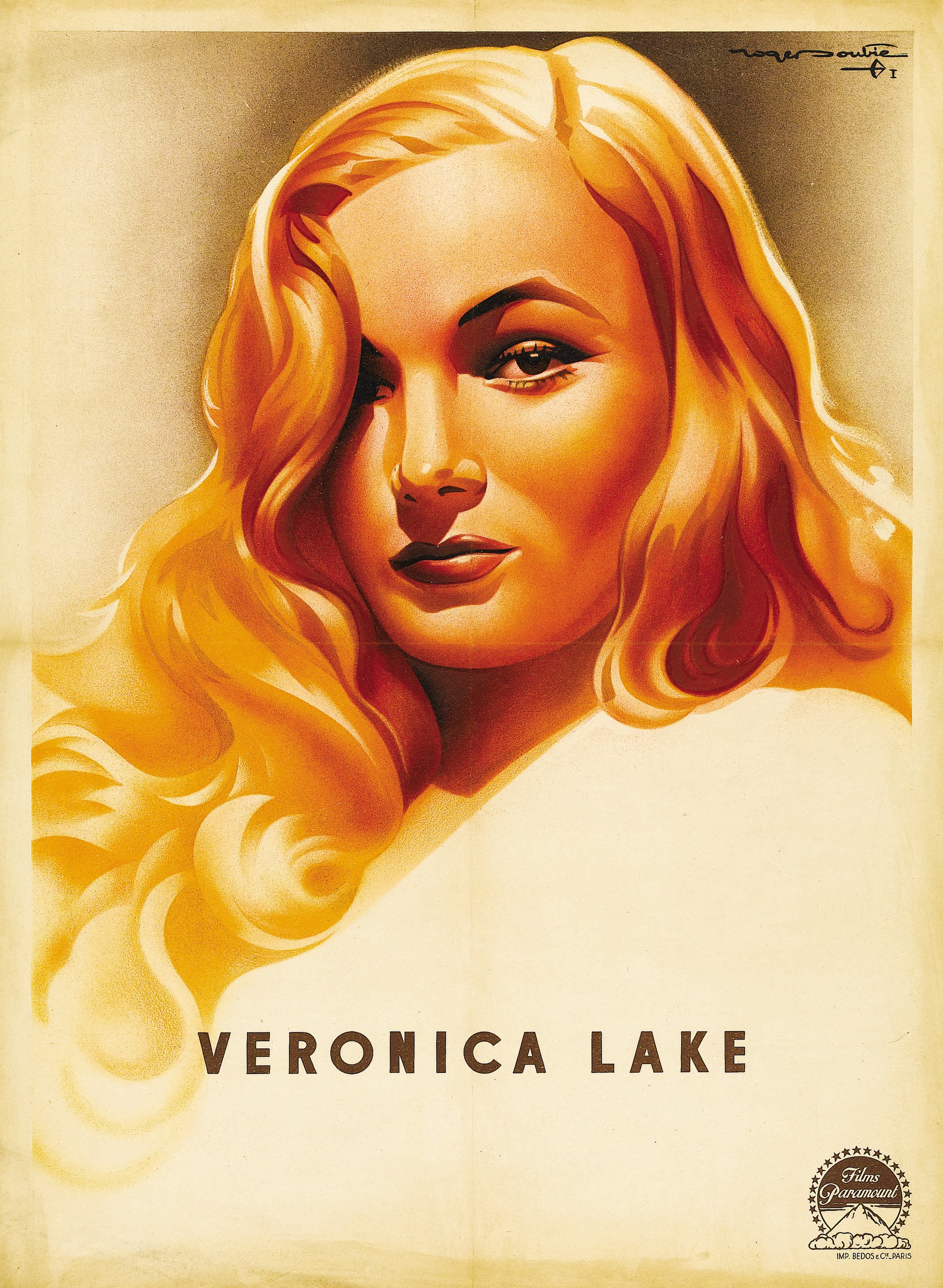 Veronica Lake portrait poster