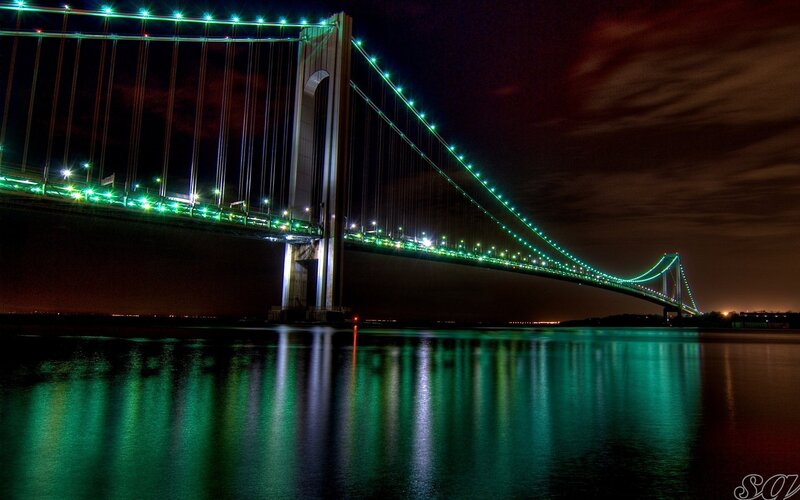 Verrazzano Bridge at night