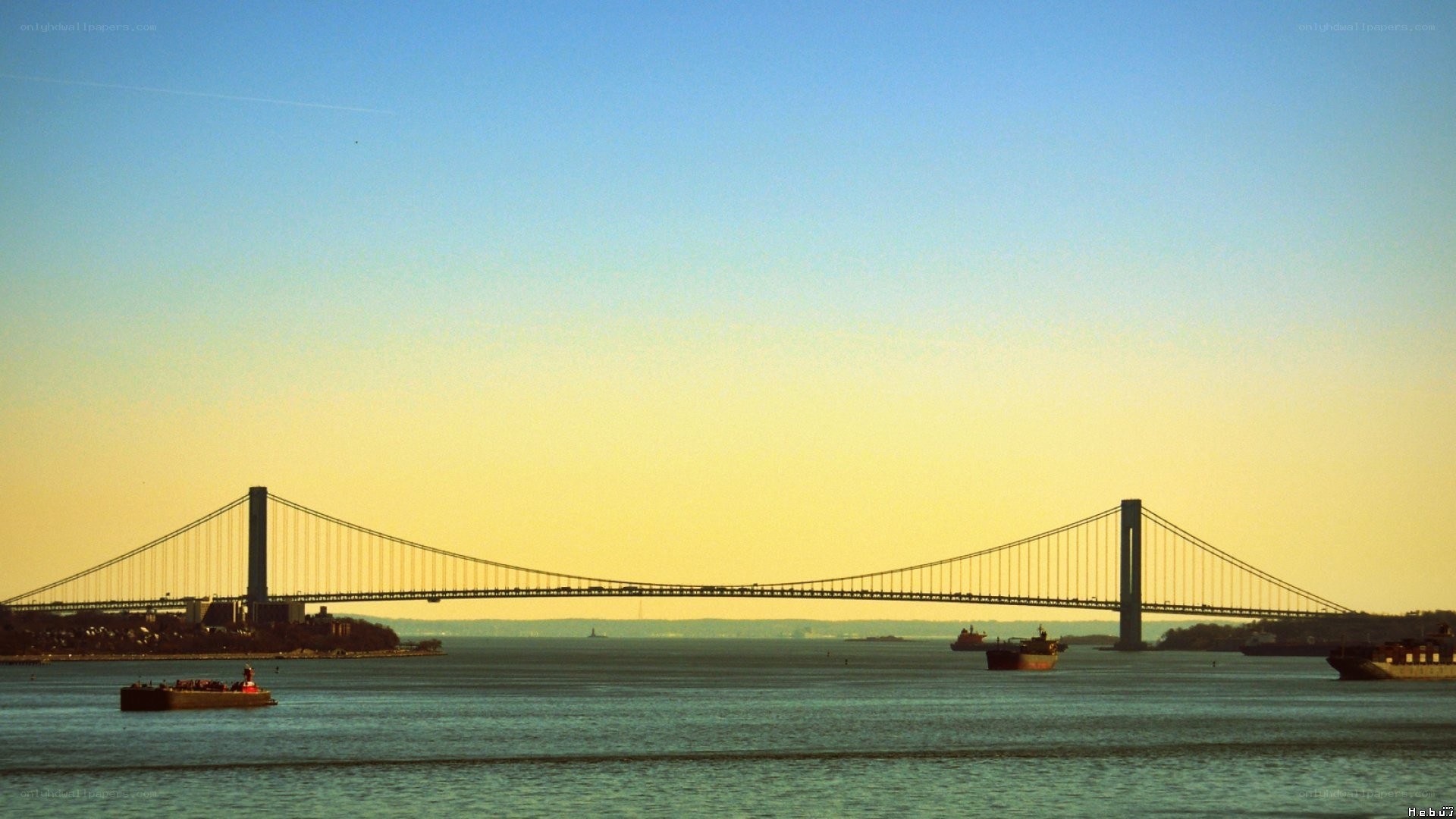 Verrazzano-Narrows Bridge at sunset