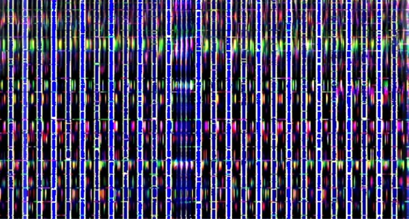 Vertical Glitch Lines — Blue