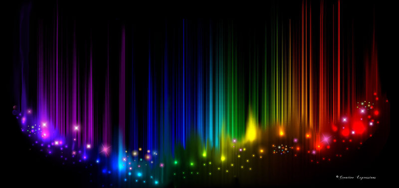 Vertical Light Streaks — Black, Vibrant, Digital Art