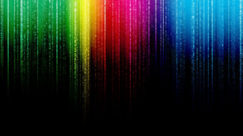 Vertical Light Streaks — Green, Dynamic, Abstract, Rainbow Colors