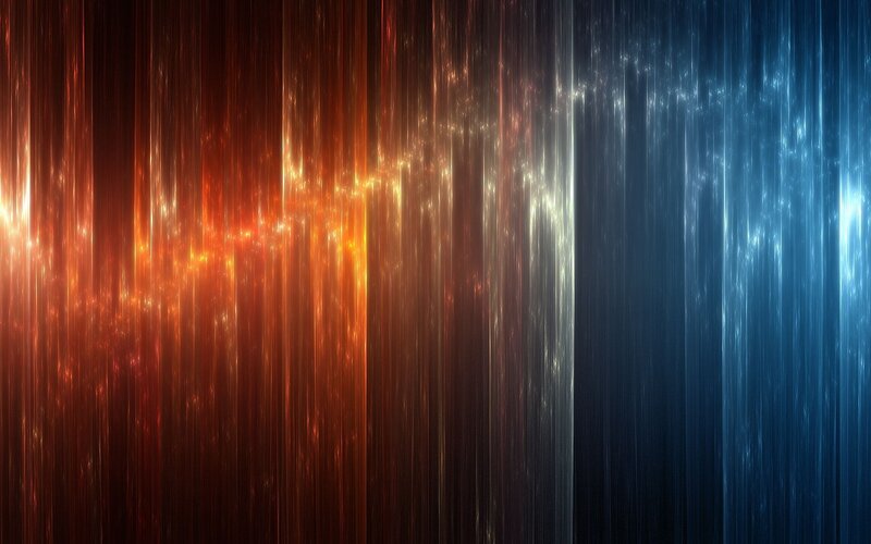 Vertical Light Streaks — Red, Dynamic, Digital Art