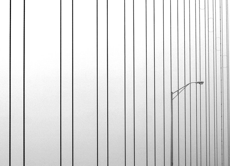 vertical lines and street lamp