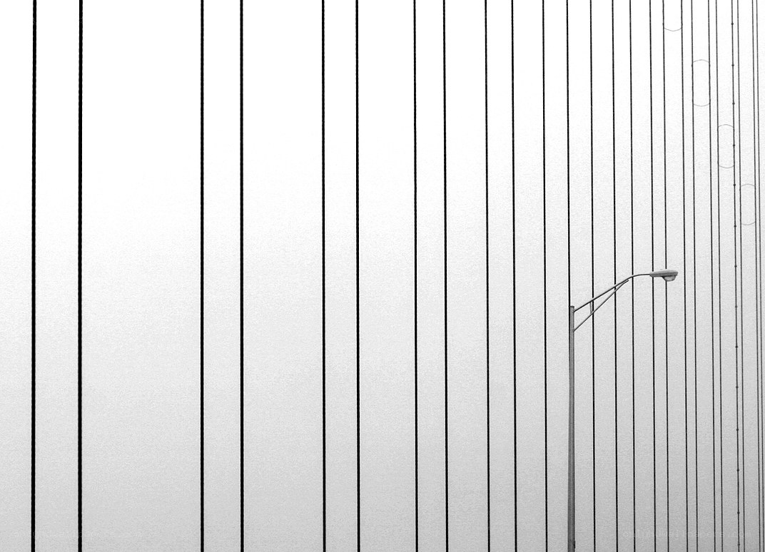 vertical lines and street lamp