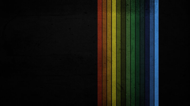 Vertical Rainbow Stripes — Black, Minimalist