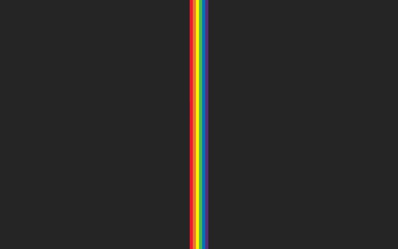Vertical Rainbow Stripes — Black, Neutral