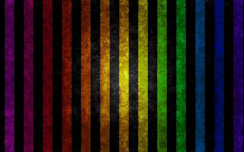 Vertical Rainbow Stripes — Black