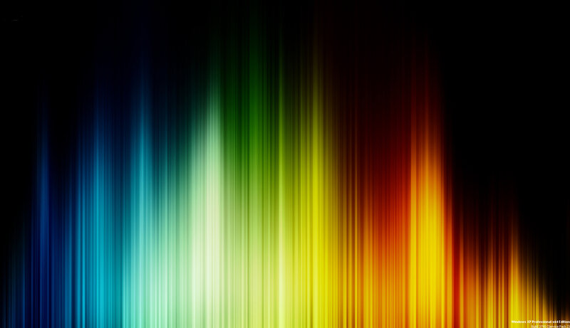 Vertical Rainbow Stripes — Blue, Vibrant, Abstract, Black Background