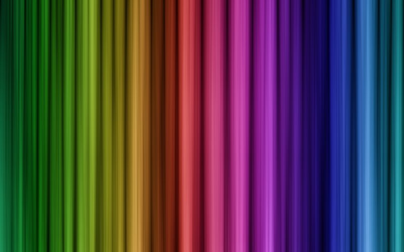 Vertical Rainbow Stripes — Green, Calm