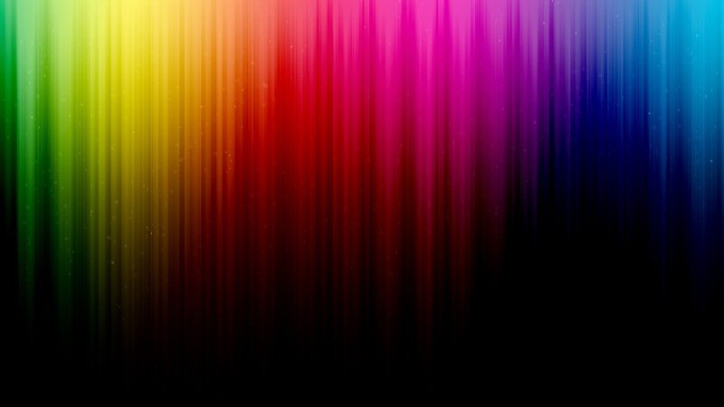 Vertical Rainbow Stripes — Red, Vibrant, Abstract, Light Streaks