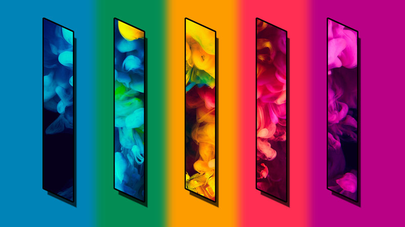 Vertical Screens with Ink Patterns