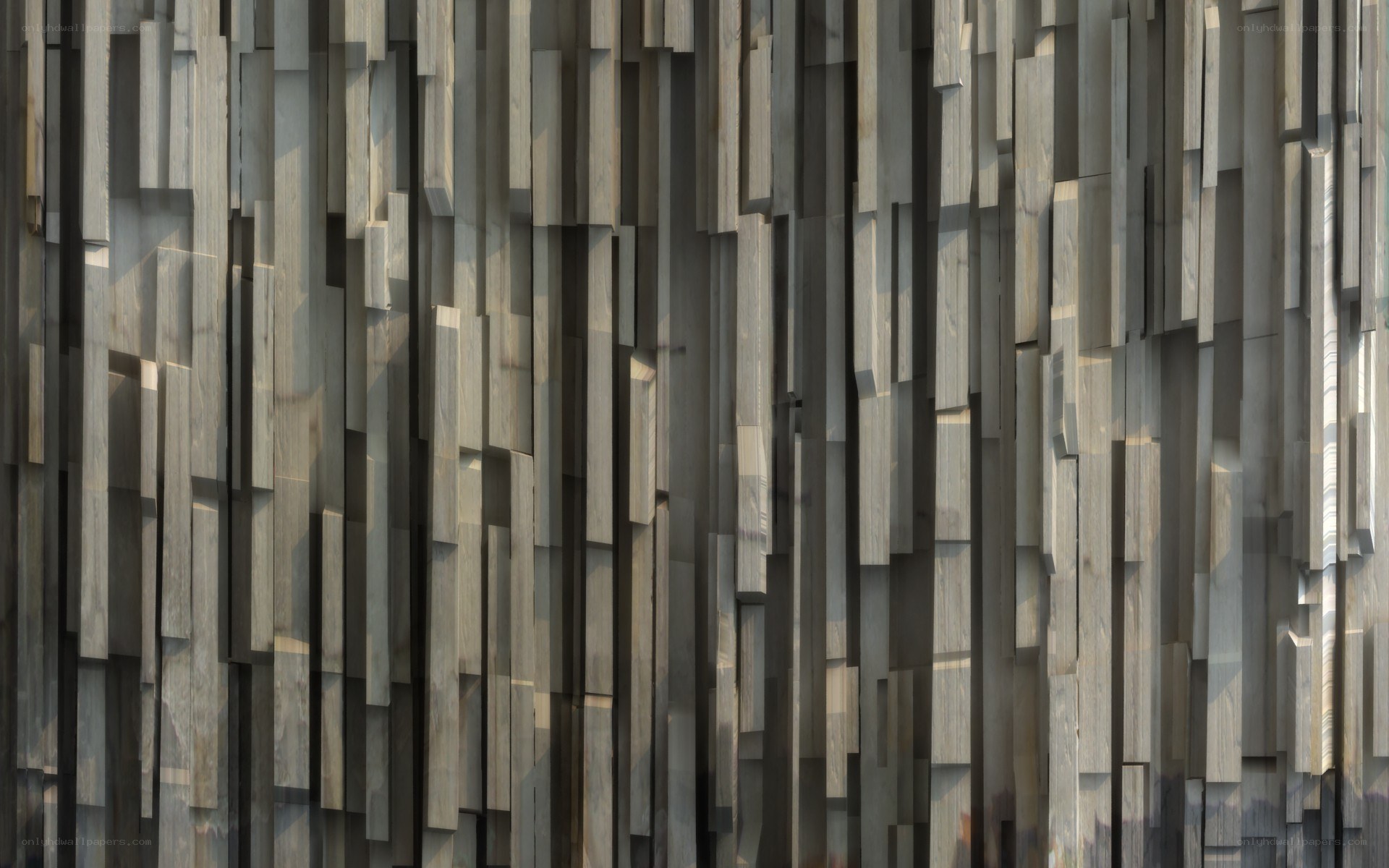 vertical wooden slat wall