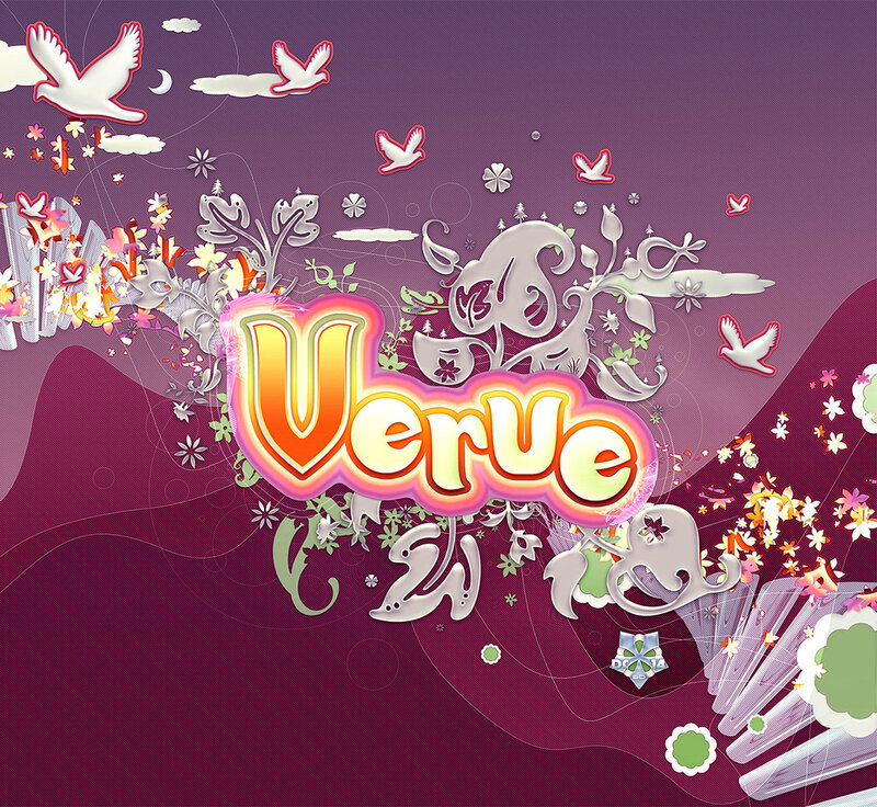 Verve logo with floral design