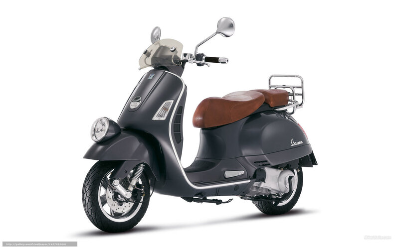 Vespa scooter in black and brown
