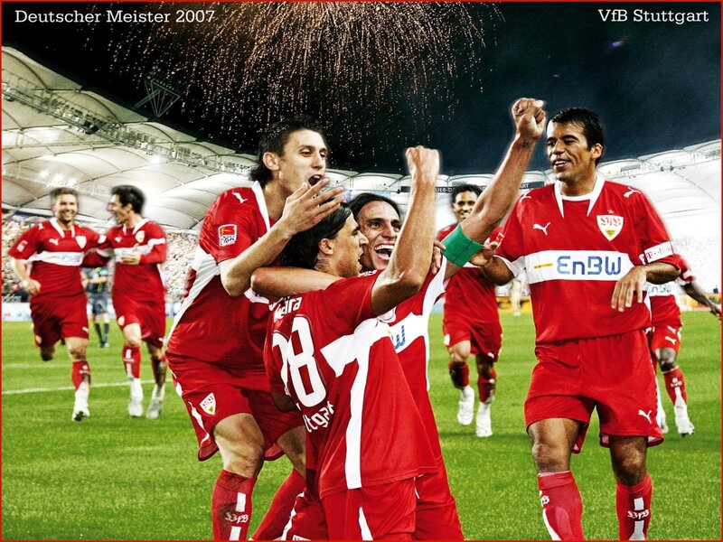 VfB Stuttgart celebrating title