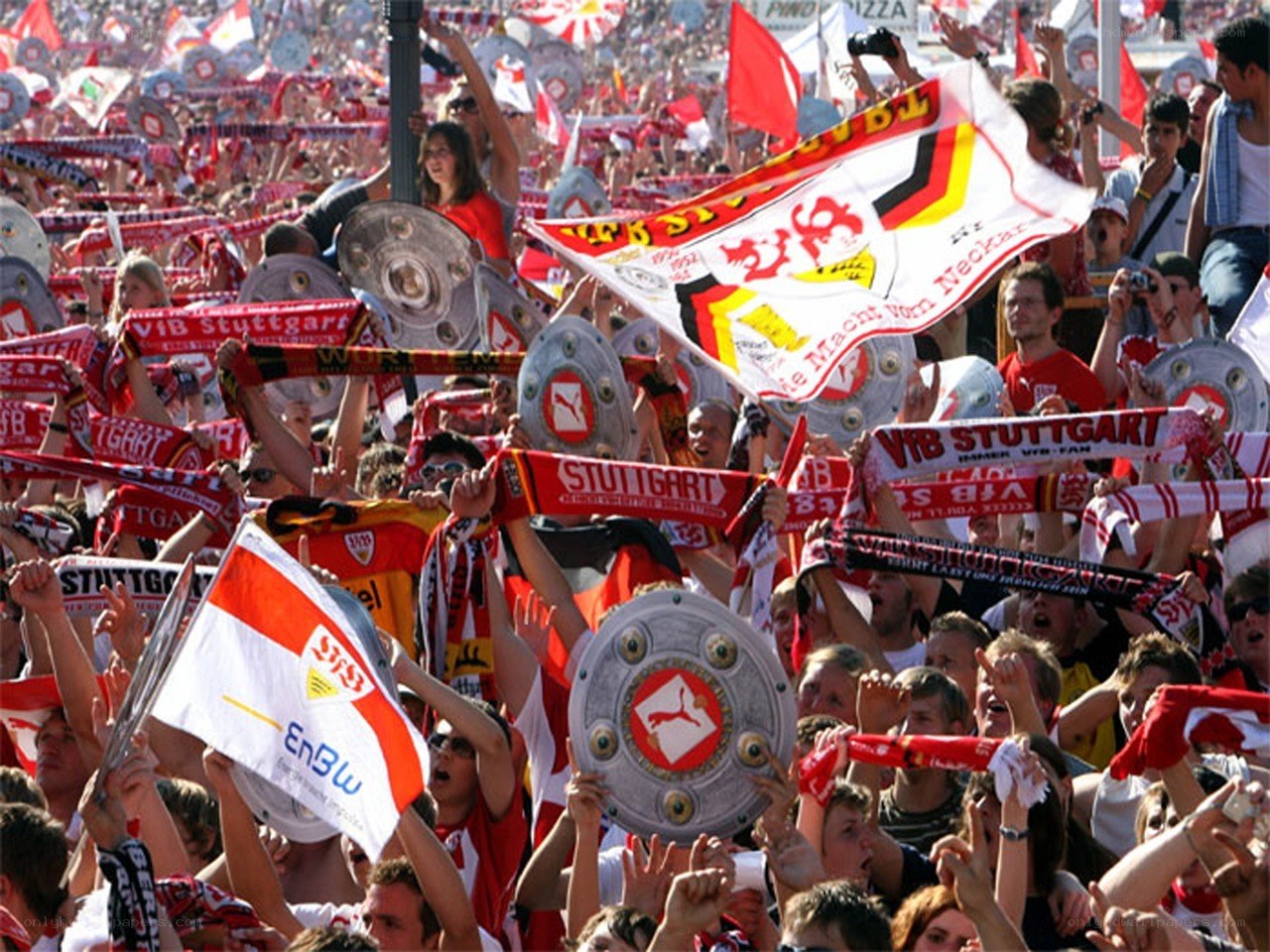 VfB Stuttgart fans celebrate