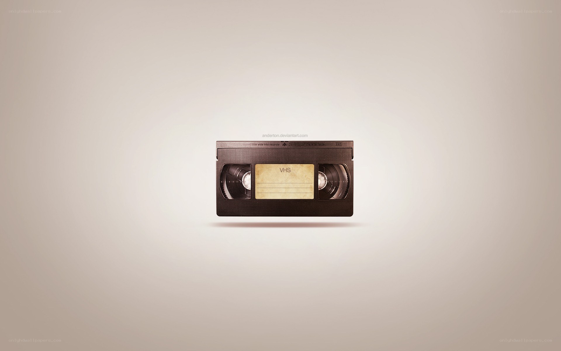 VHS tape on neutral background
